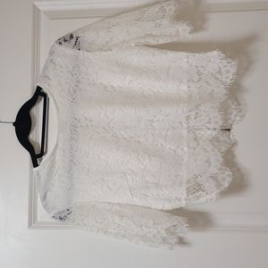 Chicwish lacey, crochet white crop top XS